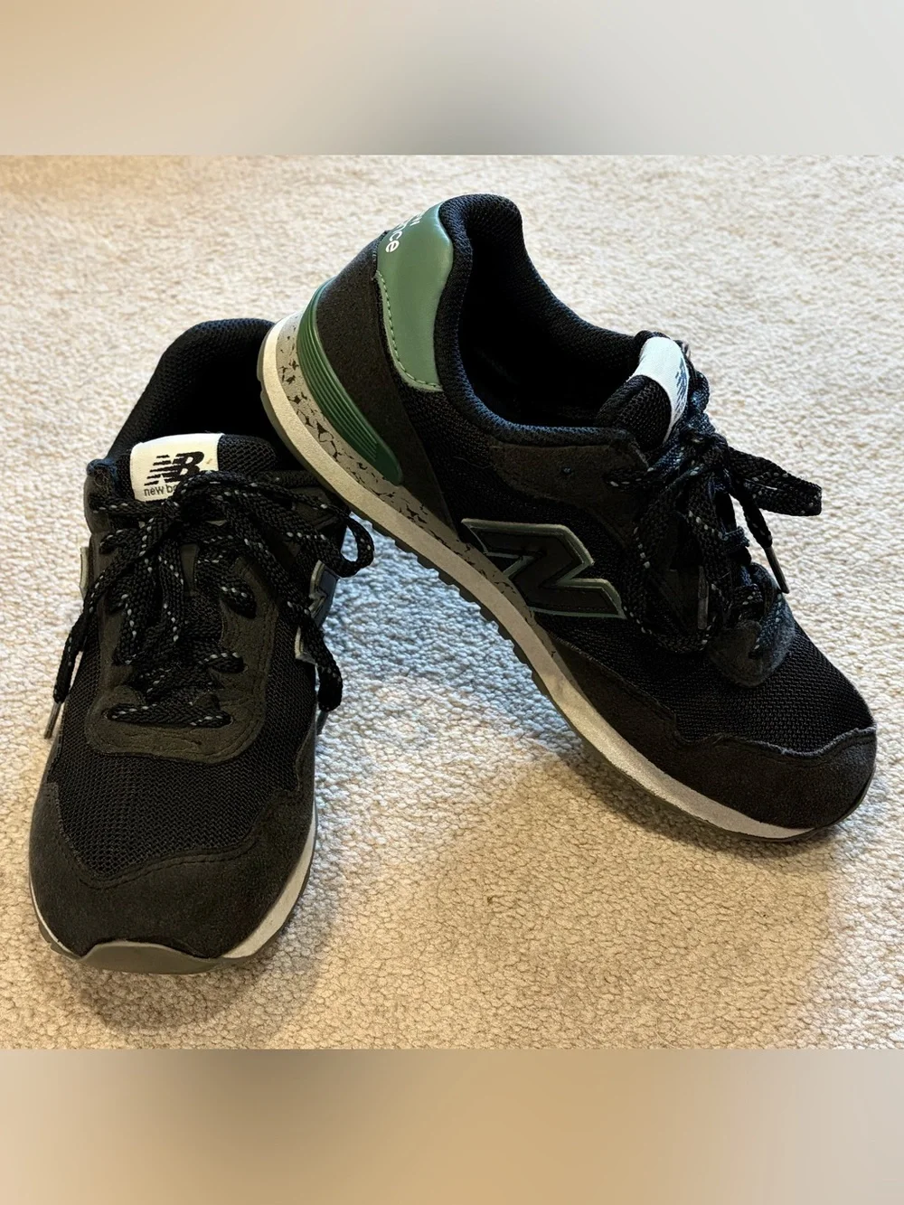 New Balance Black and Green Athletic Sneakers